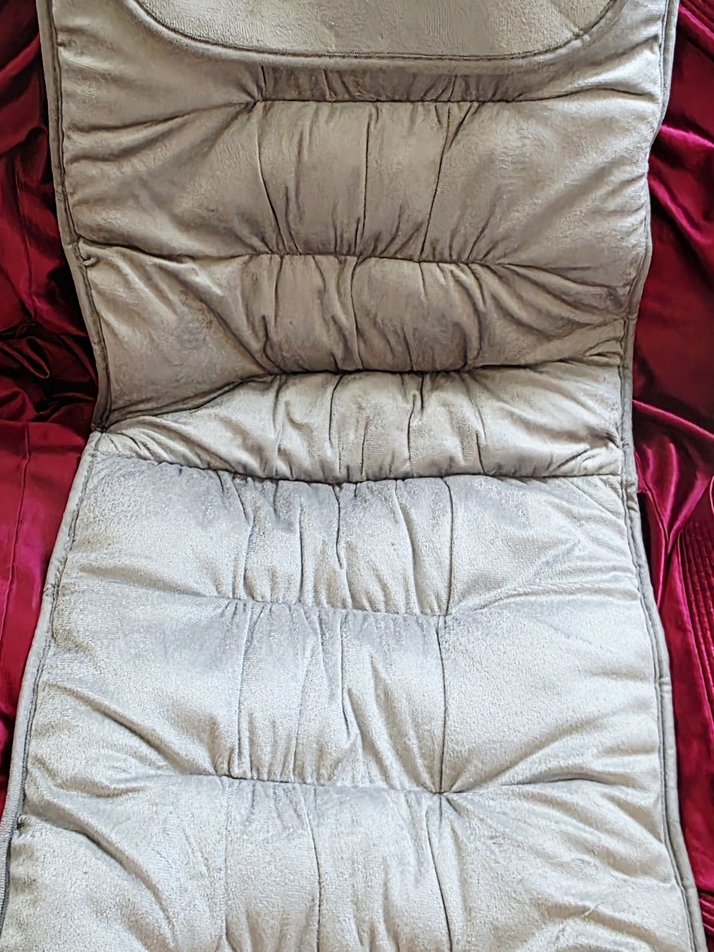 NEW- Plush Microfiber Car Seat  Pad Cushion in Light Gray